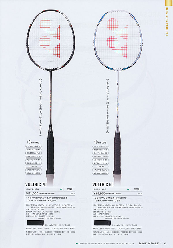 YONEX ヨネックスバドミントンラケット ボルトリック70 VOLTRIC70