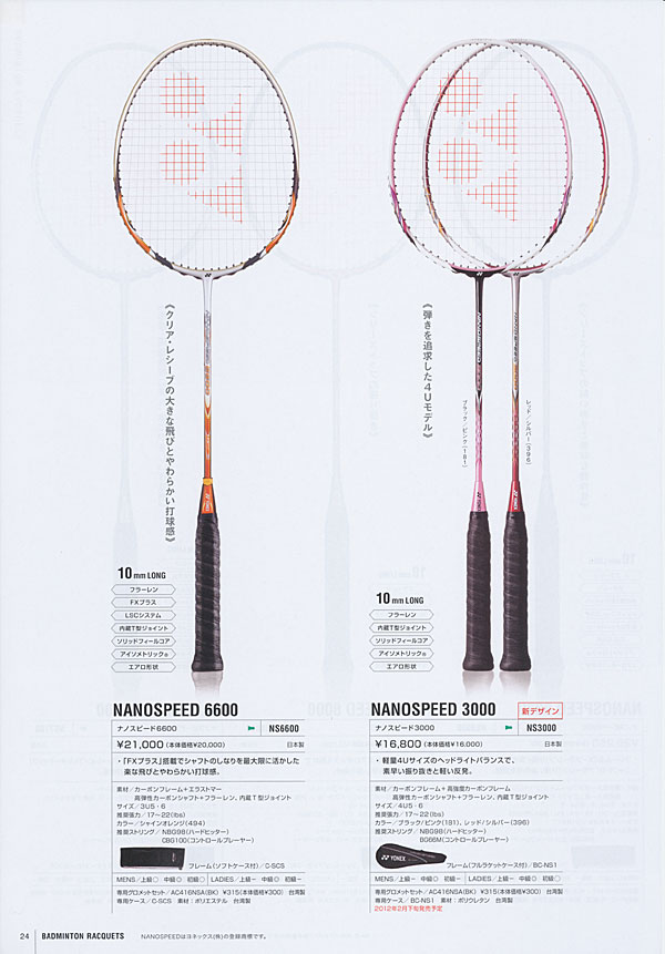 バドミントン　ナノスピード ラケット　ヨネックス  YONEX